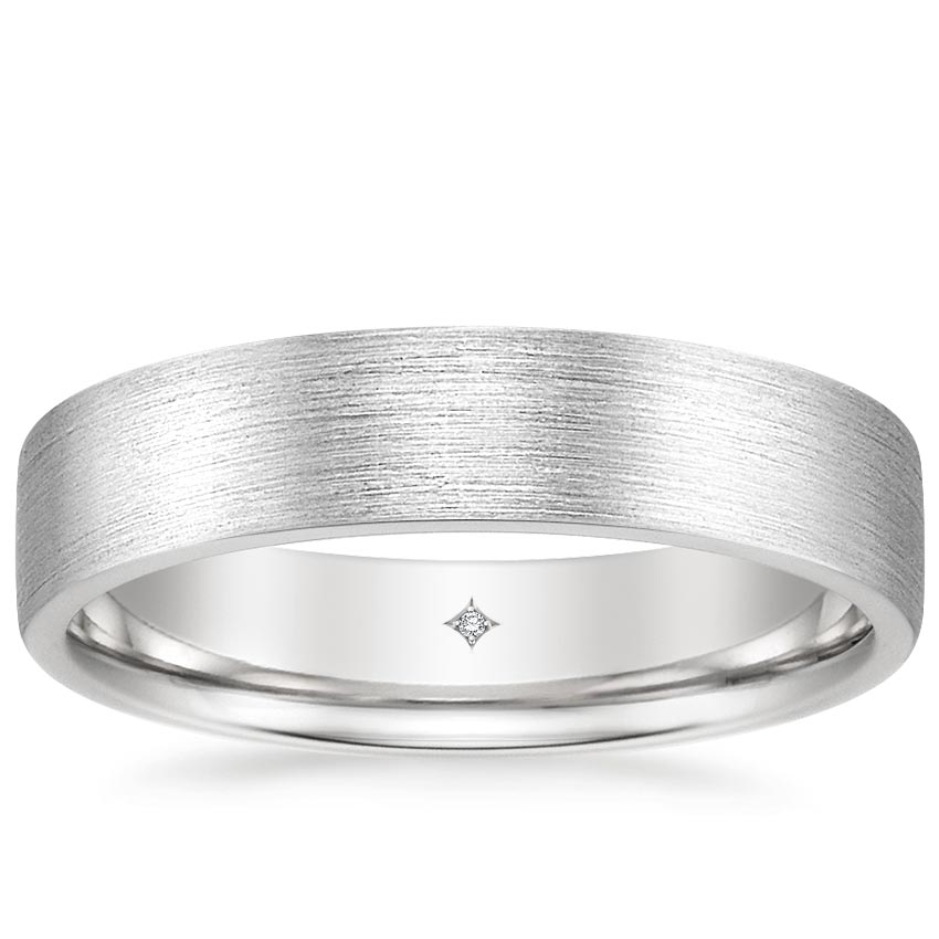 5mm Hidden Lotus Diamond Wedding Ring in Platinum