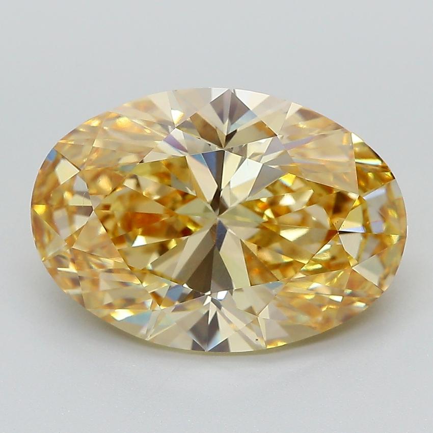 6.05 Ct. Fancy Vivid Orangy Yellow Oval Lab Grown Diamond