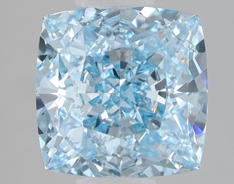 3.04 Ct. Fancy Vivid Blue Cushion Lab Grown Diamond