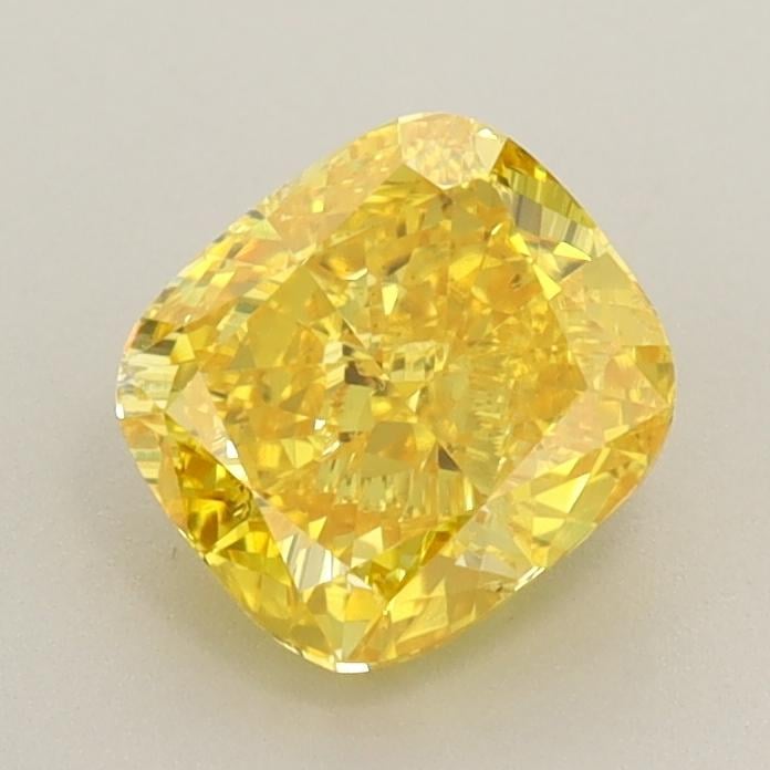 1.11 Ct. Fancy Vivid  Yellow Cushion Lab Grown Diamond