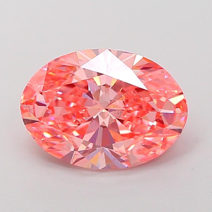 3.03 Ct. Fancy Vivid Pink Oval Lab Grown Diamond