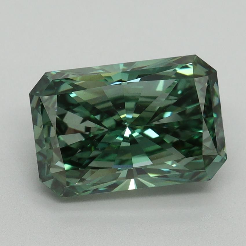 3.09 Ct. Fancy Vivid Green Radiant Lab Grown Diamond