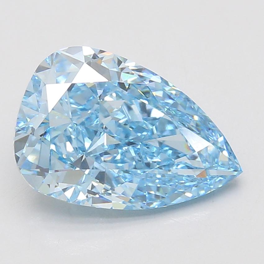 5.10 Ct. Fancy Vivid Blue Pear Lab Grown Diamond