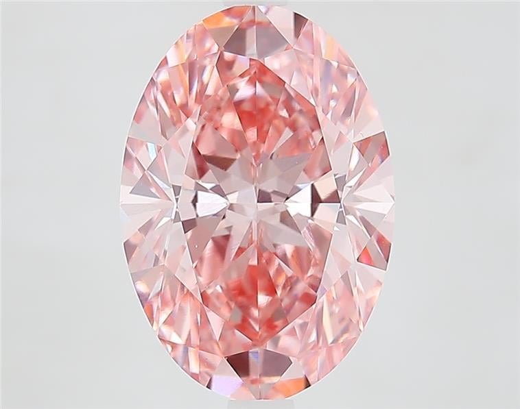 4.41 Ct. Fancy Vivid  Pink Oval Lab Grown Diamond