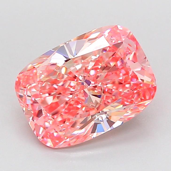 2.50 Ct. Fancy Vivid Pink Cushion Lab Grown Diamond