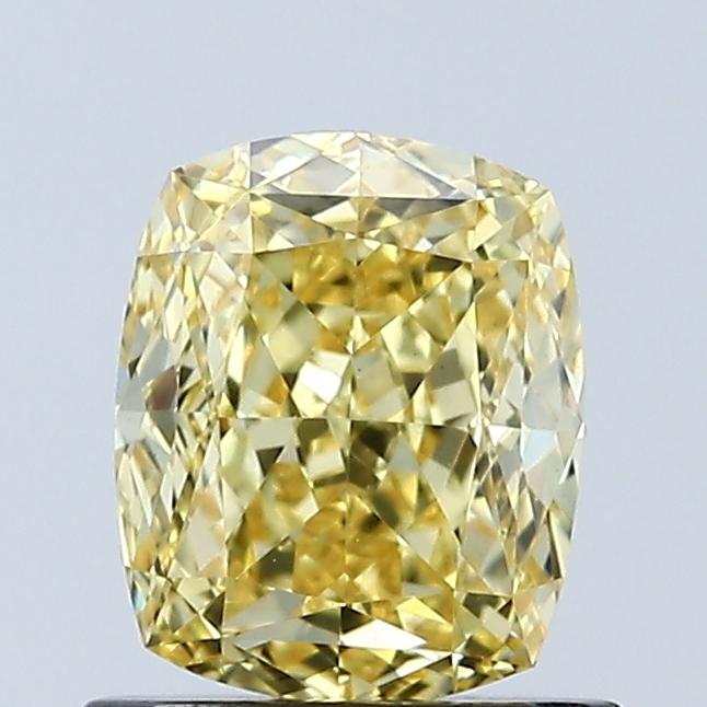 1.04 Ct. Fancy Vivid Yellow Cushion Lab Grown Diamond