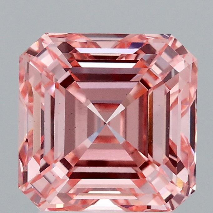 3.08 Ct. Fancy Vivid Pink Asscher Lab Grown Diamond