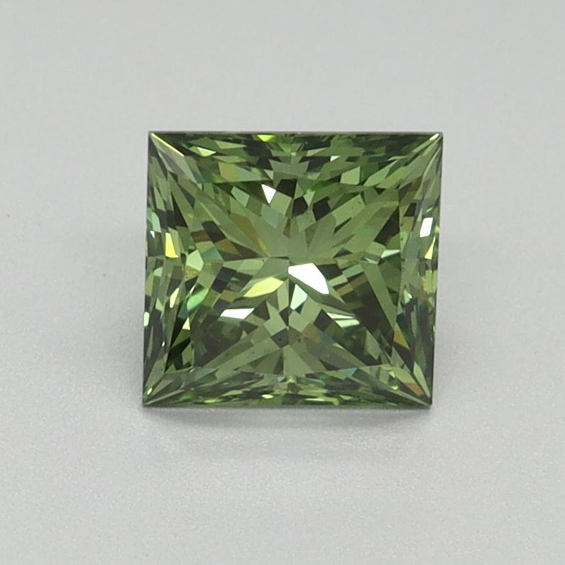 1.01 Ct. Fancy Vivid Green Princess Lab Grown Diamond