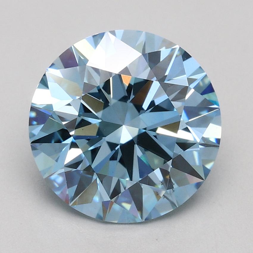 1.91 Ct. Fancy Intense Blue Round Lab Grown Diamond