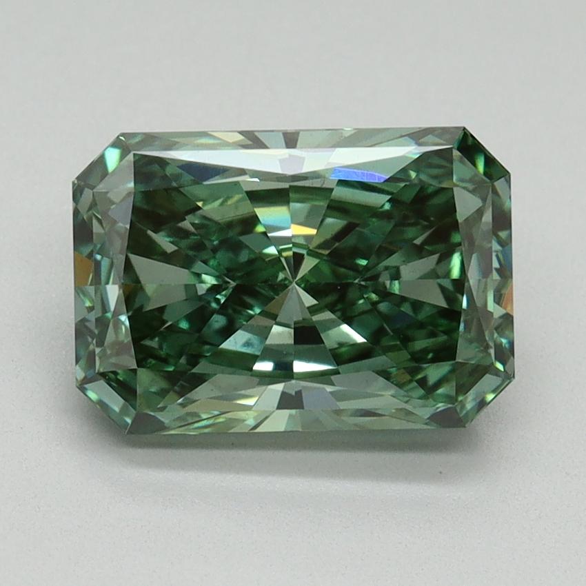 2.65 Ct. Fancy Vivid Green Radiant Lab Grown Diamond