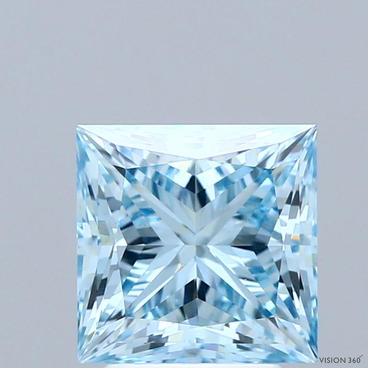 2.61 Ct. Fancy Vivid Blue Princess Lab Grown Diamond