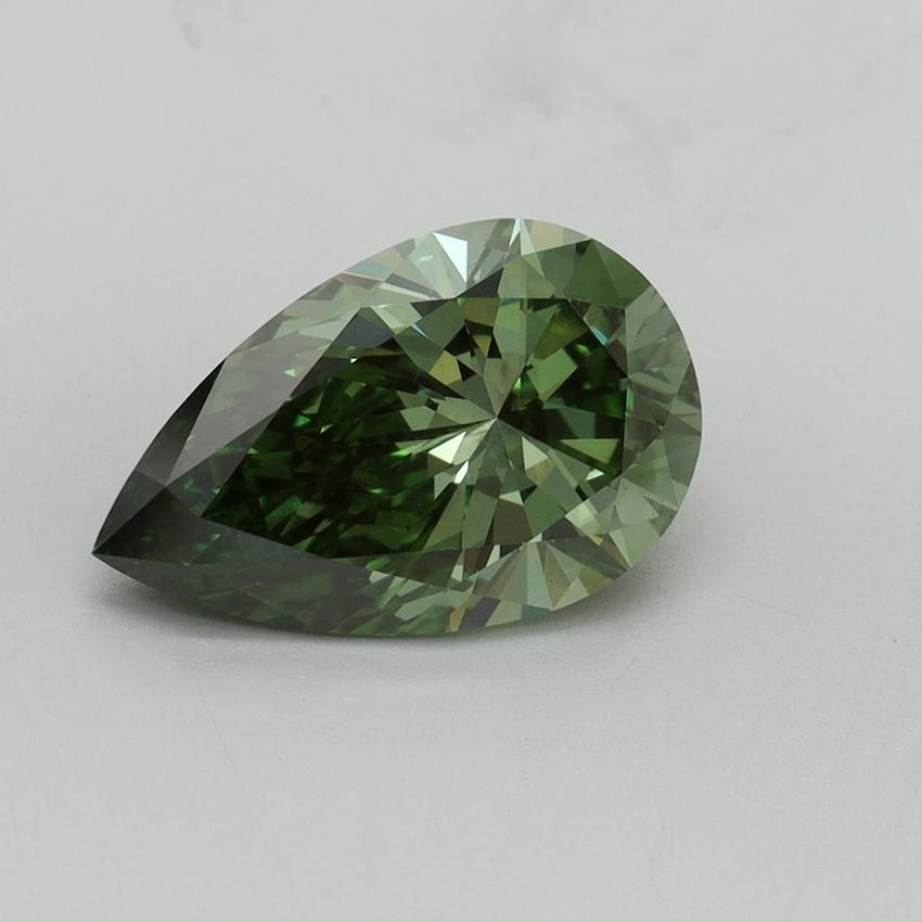 2.12 Ct. Fancy Vivid Green Pear Lab Grown Diamond