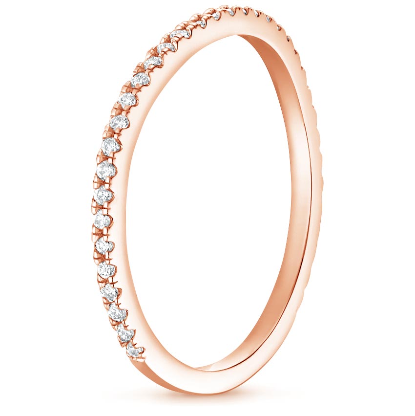 14K Rose Gold Fortuna Contoured Diamond Ring, large side view