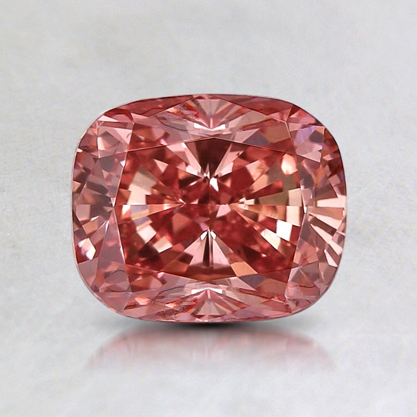 1.30 Ct. Lab Grown Fancy Vivid Pink Cushion Diamond
