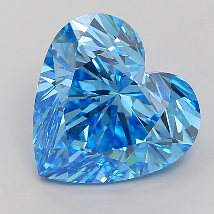 5.03 Ct. Fancy Vivid Blue Heart Lab Grown Diamond