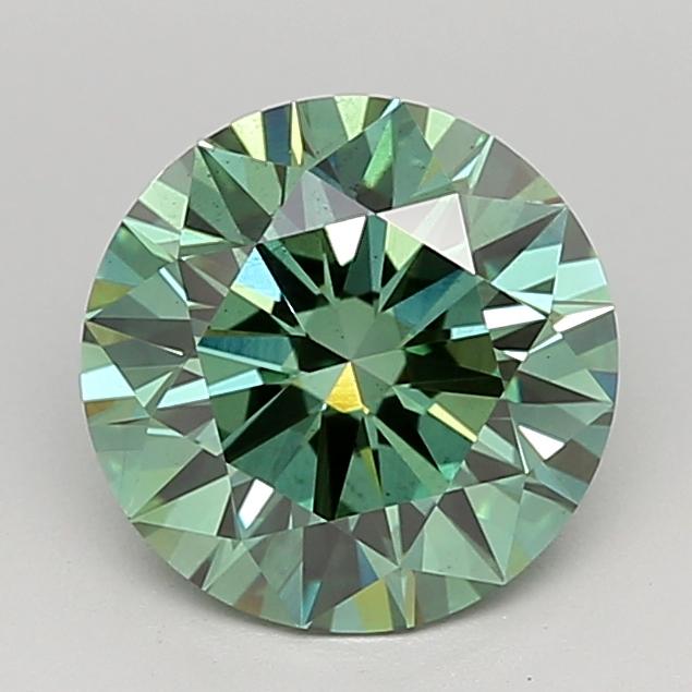 2.04 Ct. Fancy Vivid  Green Round Lab Grown Diamond