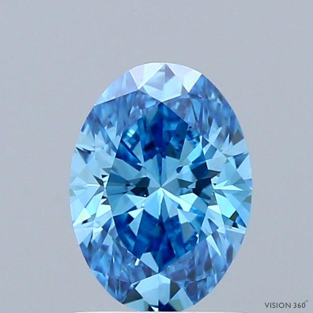1.00 Ct. Fancy Vivid Blue Oval Lab Grown Diamond