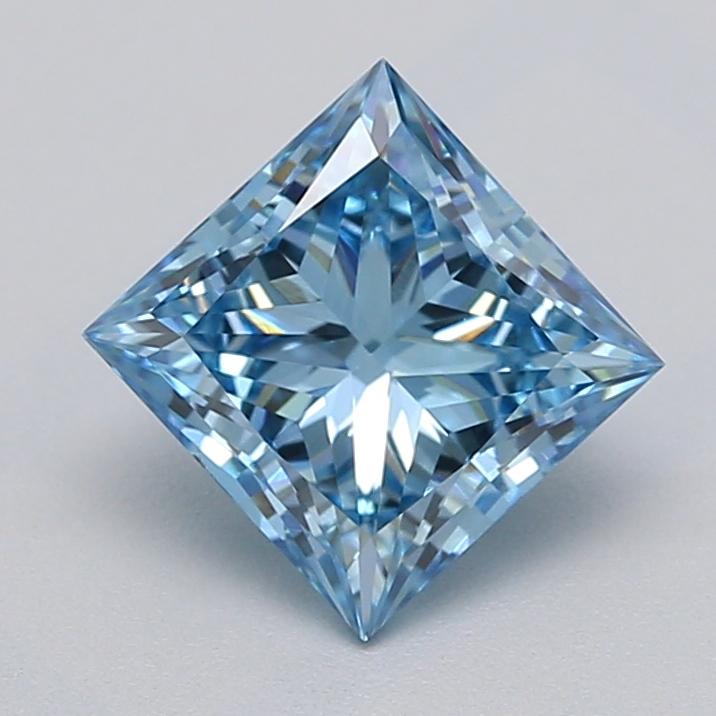 1.08 Ct. Fancy Vivid  Blue Princess Lab Grown Diamond