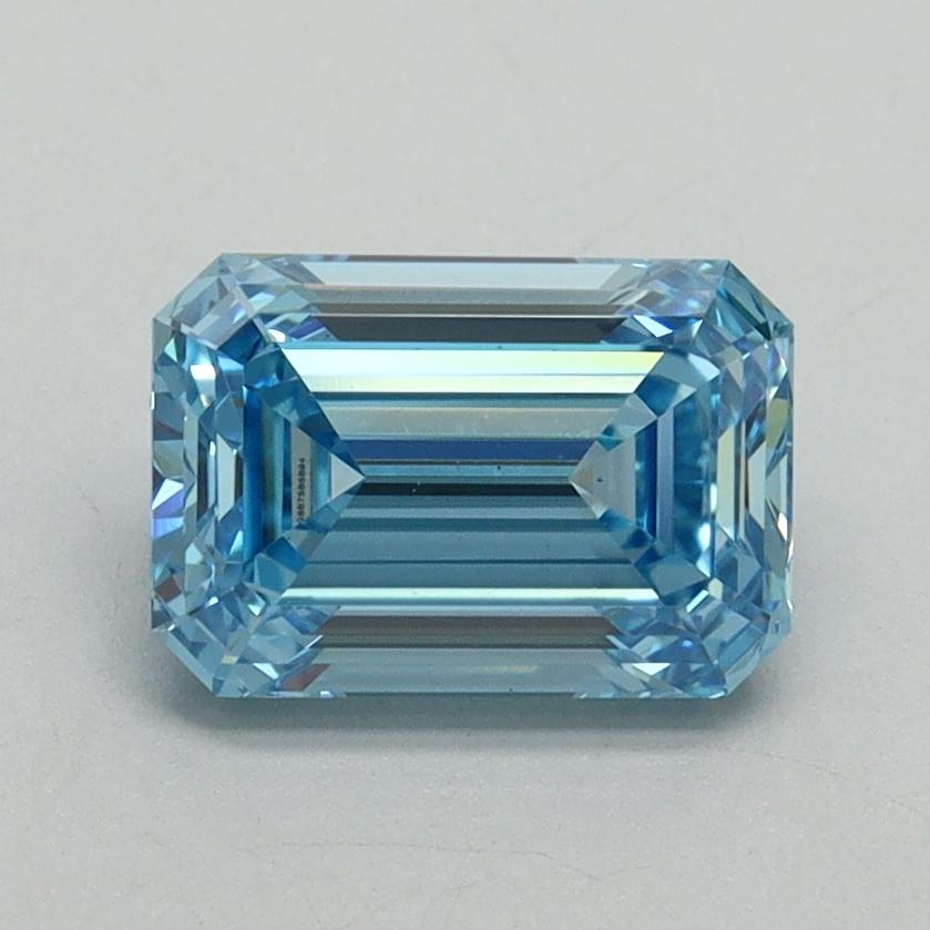 1.52 Ct. Fancy Vivid Blue Emerald Lab Grown Diamond