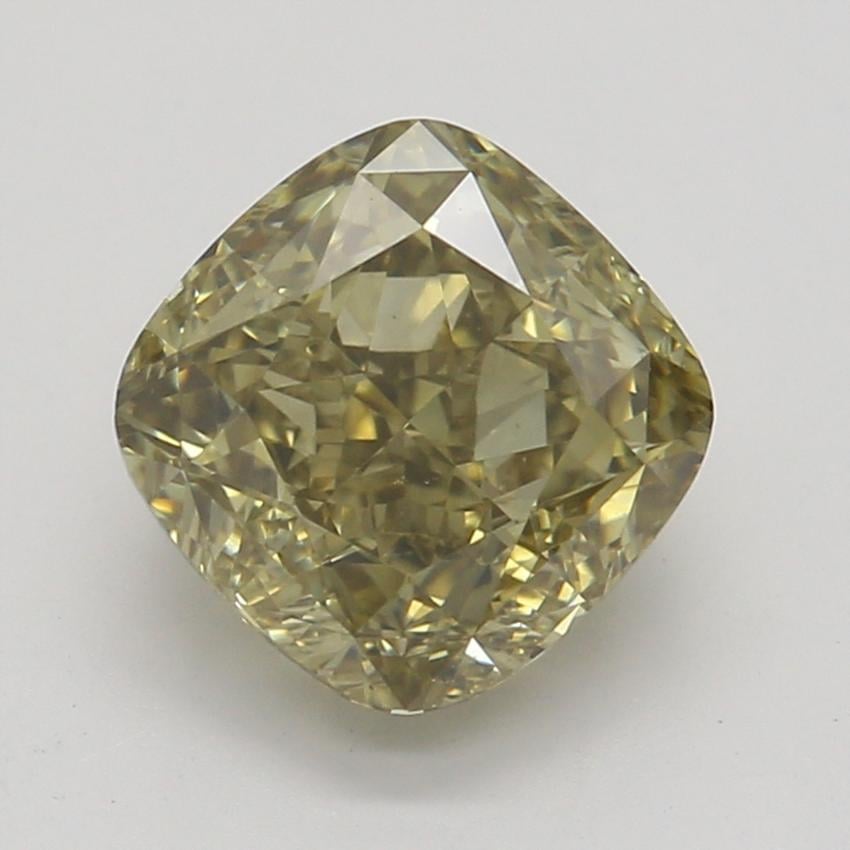 1.21 Ct. Fancy Dark Brown-Greenish Yellow Cushion Diamond