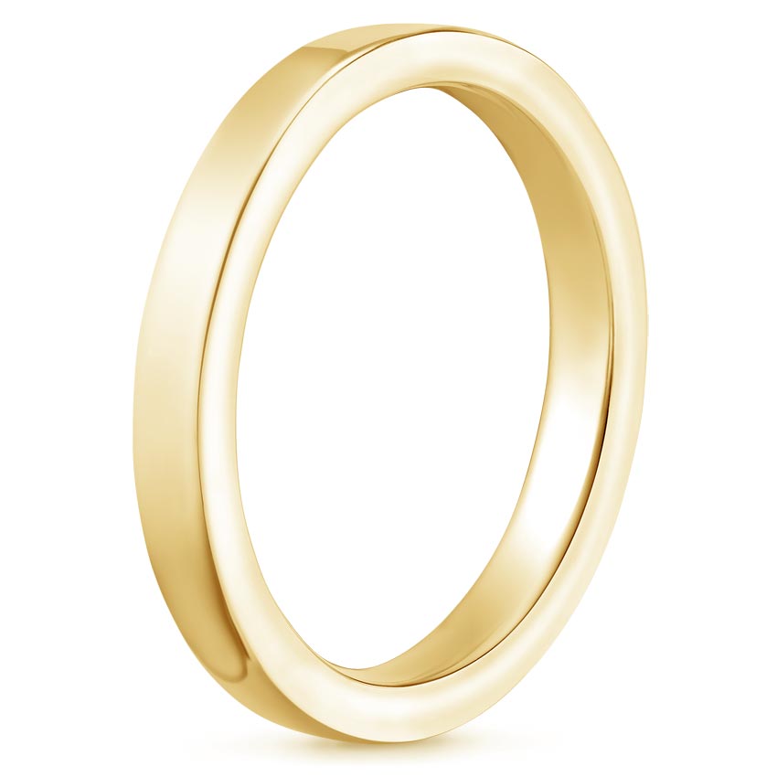 18K Yellow Gold 2.5mm Soft Edge Quattro Wedding Ring, large side view