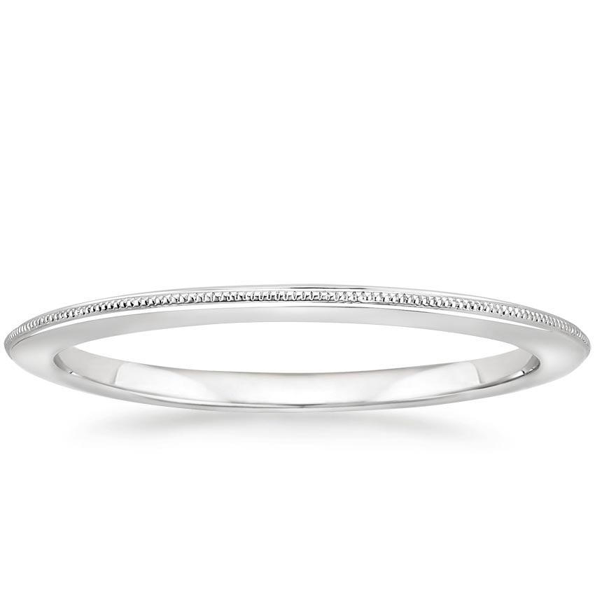 Platinum Aimee Milgrain Wedding Ring, large top view