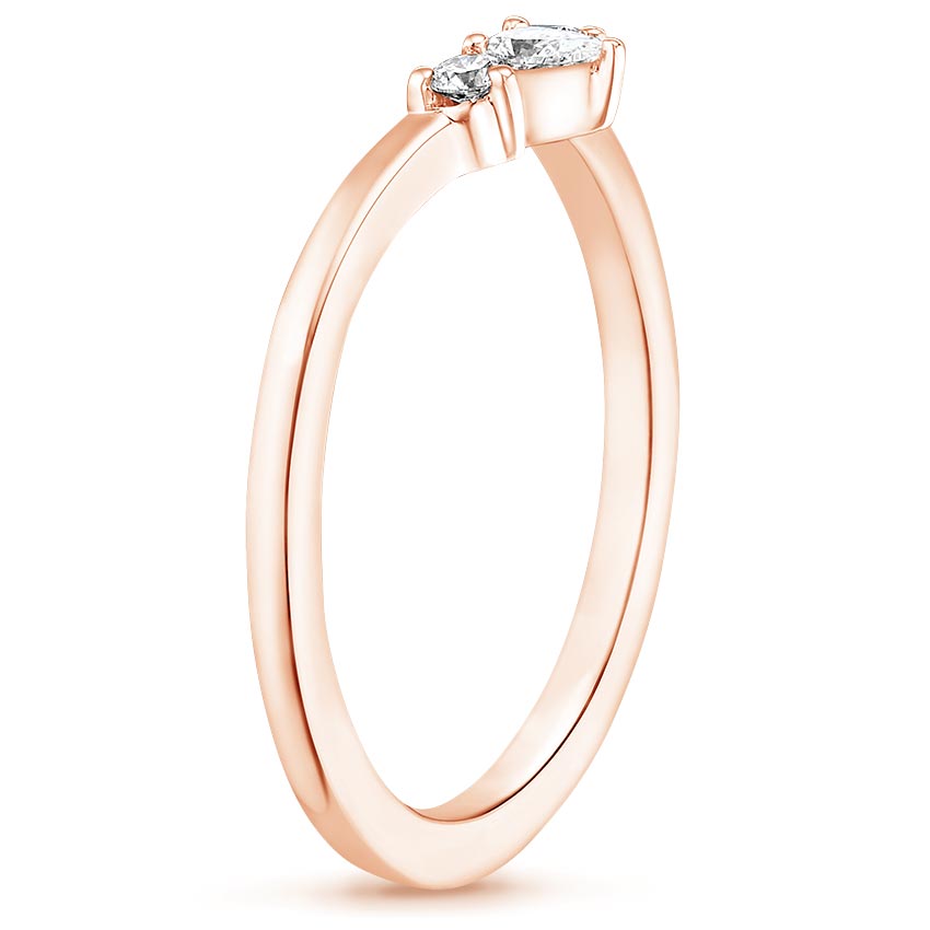 14K Rose Gold Nadia Contoured Diamond Ring, large side view