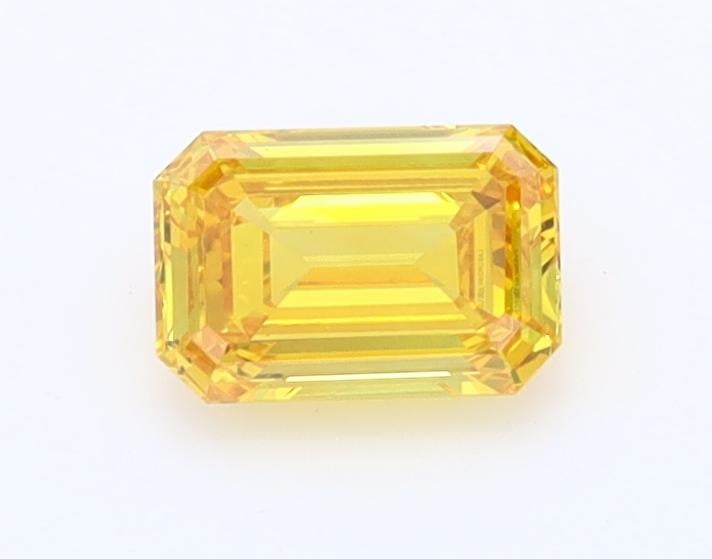 0.51 Ct. Fancy Vivid  Yellow Emerald Lab Grown Diamond