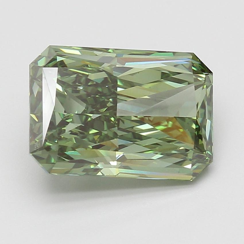 5.08 Ct. Fancy Vivid Green Radiant Lab Grown Diamond
