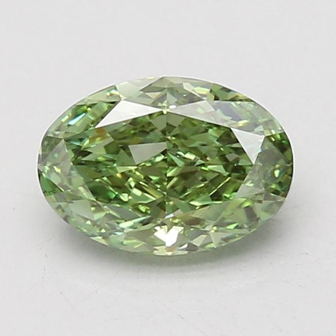 1.56 Ct. Fancy Vivid Green Oval Lab Grown Diamond