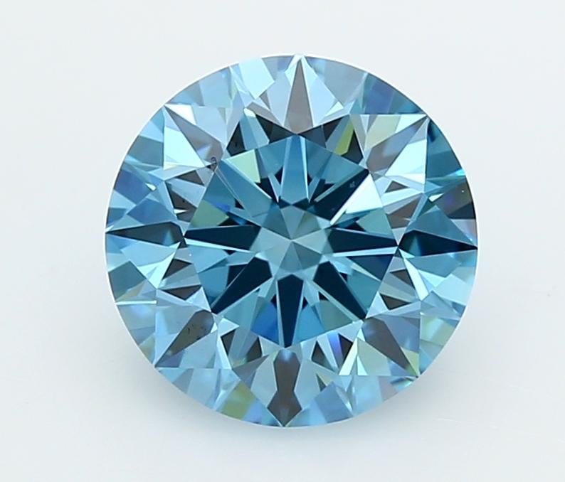 2.22 Ct. Fancy Vivid  Blue Round Lab Grown Diamond