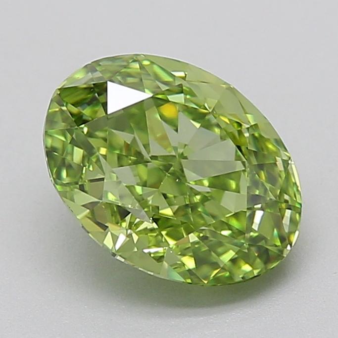 2.00 Ct. Fancy Vivid  Green Oval Lab Grown Diamond
