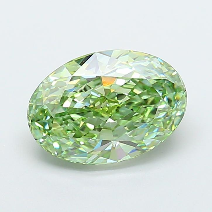 5.08 Ct. Fancy Vivid Green Oval Lab Grown Diamond