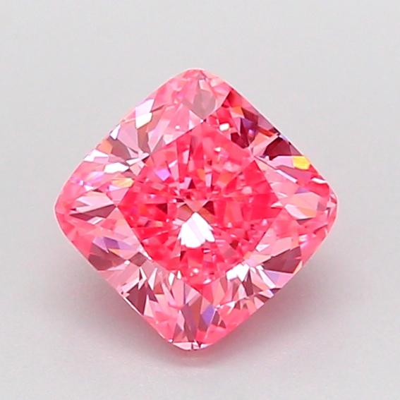 0.93 Ct. Fancy Vivid Pink Cushion Lab Grown Diamond