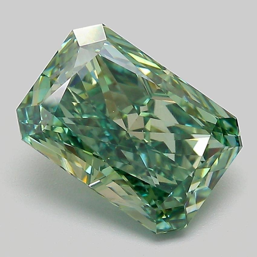 3.12 Ct. Fancy Vivid  Green Radiant Lab Grown Diamond