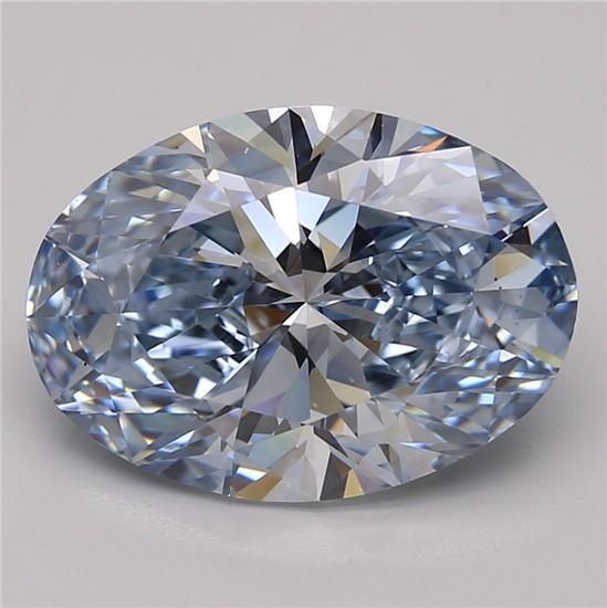 5.31 Ct. Fancy Intense Blue Oval Lab Grown Diamond