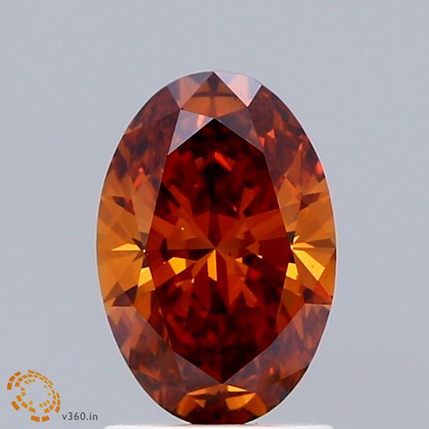 1.05 Ct. Fancy Deep Orange Oval Lab Grown Diamond
