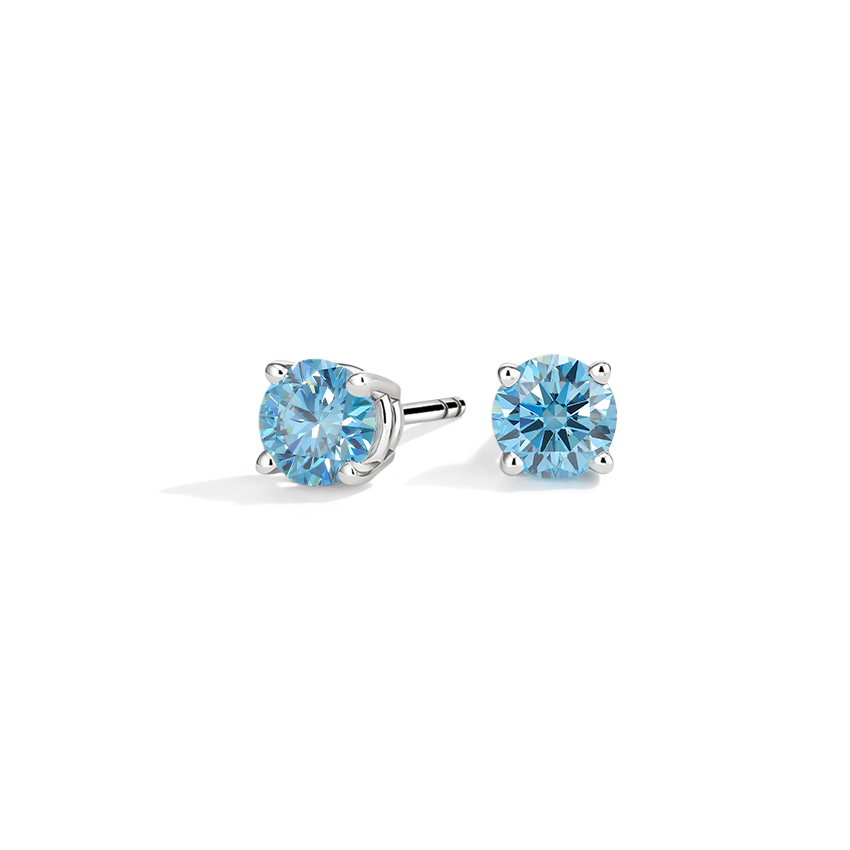 mens blue diamond stud earrings