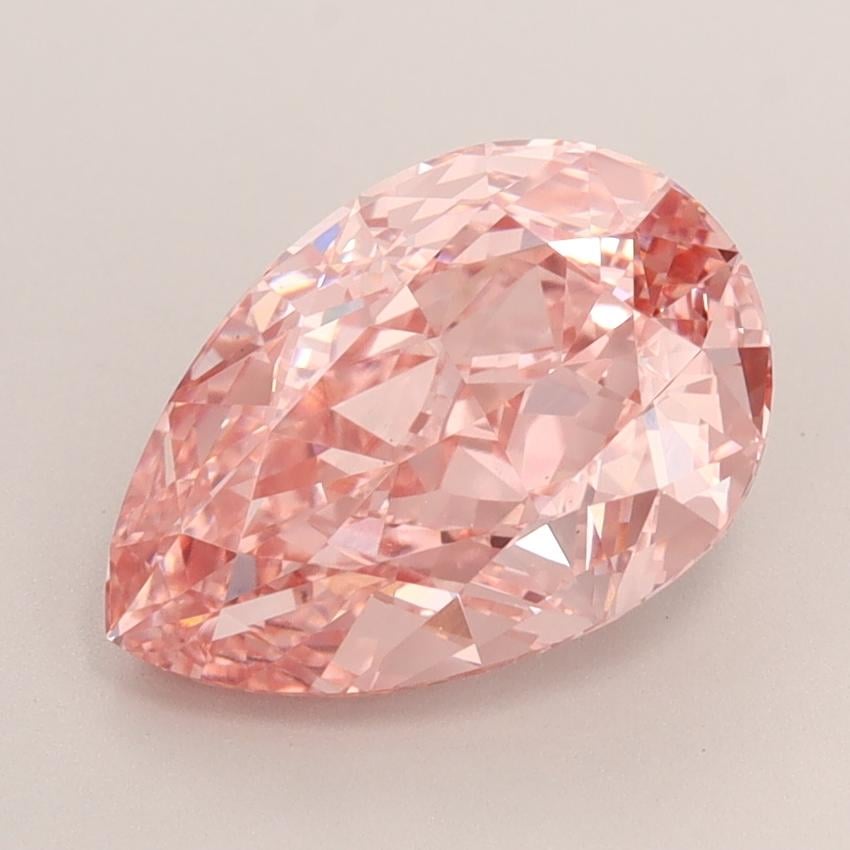 3.32 Ct. Fancy Vivid  Pink Pear Lab Grown Diamond