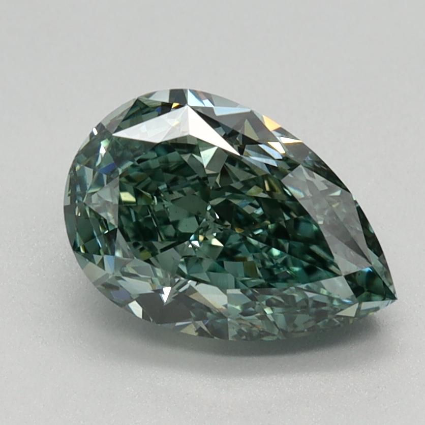 1.33 Ct. Fancy Vivid Green Pear Lab Grown Diamond