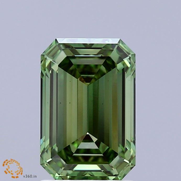 2.01 Ct. Fancy Vivid Green Emerald Lab Grown Diamond