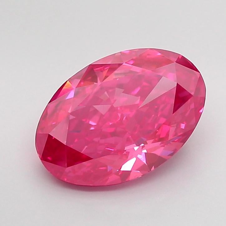 4.52 Ct. Fancy Vivid Pinkish Red Oval Lab Grown Diamond