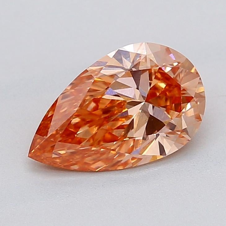 1.06 Ct. Fancy Vivid Pink Orange Pear Lab Grown Diamond