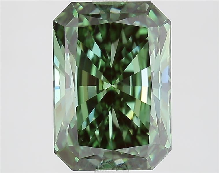 3.08 Ct. Fancy Vivid  Green Radiant Lab Grown Diamond
