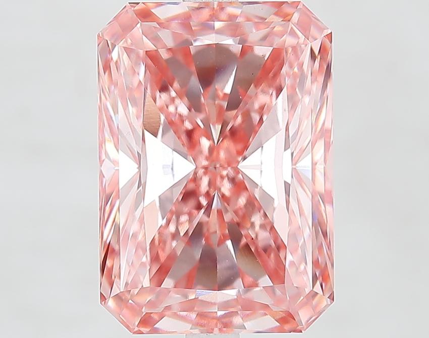 7.09 Ct. Fancy Vivid Pink Radiant Lab Grown Diamond