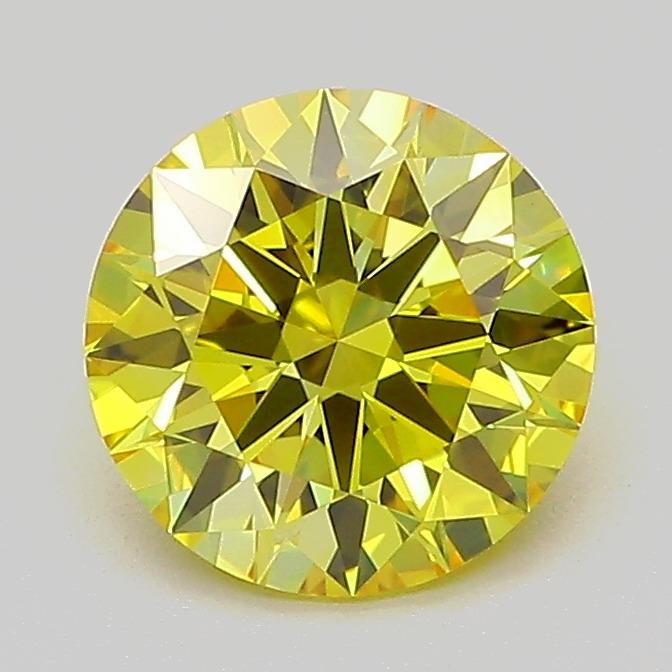 1.37 Ct. Fancy Vivid  Yellow Round Lab Grown Diamond