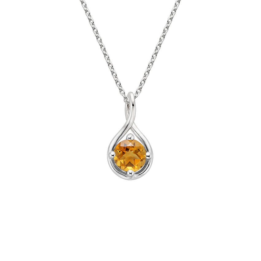 Sterling Silver Jewelry Pendants & Charms Citrine Pear Twisted Pendant