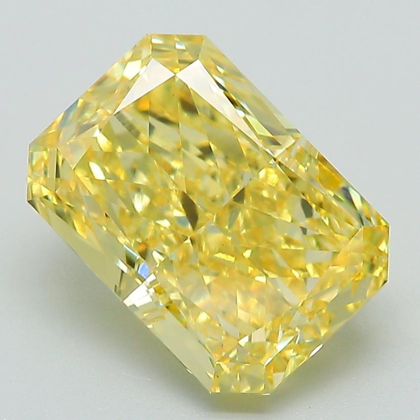 4.23 Ct. Fancy Vivid Yellow Radiant Lab Grown Diamond