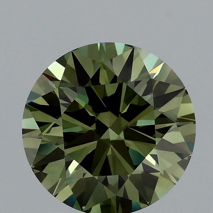 2.09 Ct. Fancy Vivid Green Round Lab Grown Diamond