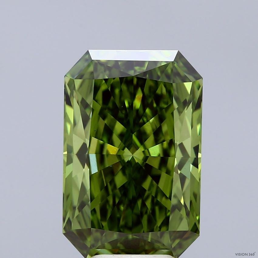 6.20 Ct. Fancy Vivid Green Radiant Lab Grown Diamond